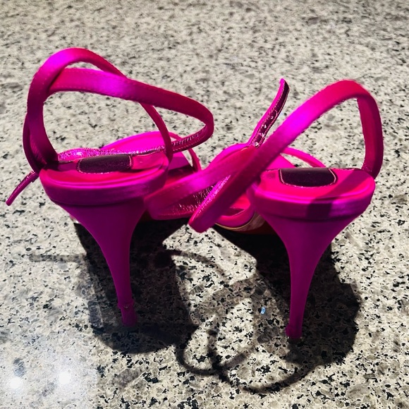 CHRISTIAN LOUBOUTIN | Pink Loubigirl Satin Sandal Heels - Picture 7 of 14